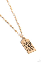 Load image into Gallery viewer, Possible Pendant - Gold Paparazzi Accessories
