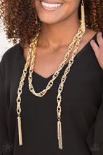Load image into Gallery viewer, SCARFed for Attention - Gold Paparazzi Accessories
