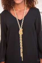 Load image into Gallery viewer, SCARFed for Attention - Gold Paparazzi Accessories
