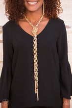 Load image into Gallery viewer, SCARFed for Attention - Gold Paparazzi Accessories
