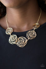 Load image into Gallery viewer, Rosy Rosette - Gold Paparazzi Accessories
