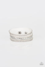 Load image into Gallery viewer, Rollin In Rhinestones - White Paparazzi Accessories

