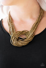 Load image into Gallery viewer, Knotted Knockout - Brass Paparazzi Accessories
