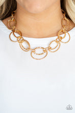 Load image into Gallery viewer, Bend OVAL Backwards - Gold Paparazzi Accessories
