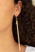 Load image into Gallery viewer, Shimmery Streamers - Gold Paparazzi Accessories
