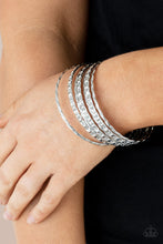 Load image into Gallery viewer, Back-To-Back Stacks - Silver Paparazzi Accessories
