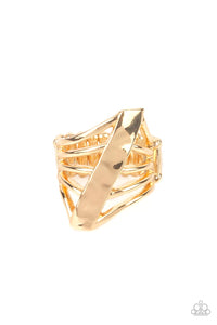 Encrypted Edge - Gold Paparazzi Accessories