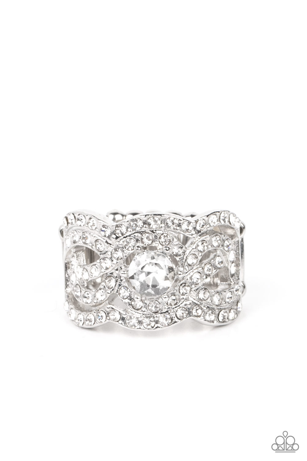 Doting on Dazzle - White Paparazzi Accessories