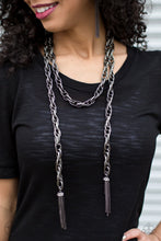 Load image into Gallery viewer, SCARFed for Attention - Gunmetal Paparazzi Accessories
