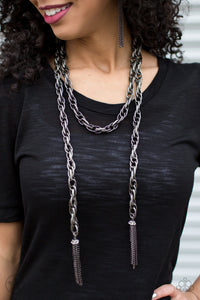 SCARFed for Attention - Gunmetal Paparazzi Accessories