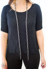 Load image into Gallery viewer, SCARFed for Attention - Gunmetal Paparazzi Accessories
