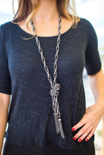 Load image into Gallery viewer, SCARFed for Attention - Gunmetal Paparazzi Accessories
