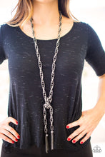 Load image into Gallery viewer, SCARFed for Attention - Gunmetal Paparazzi Accessories
