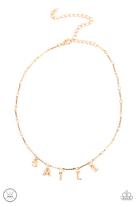 Say My Name - Gold Paparazzi Accessories