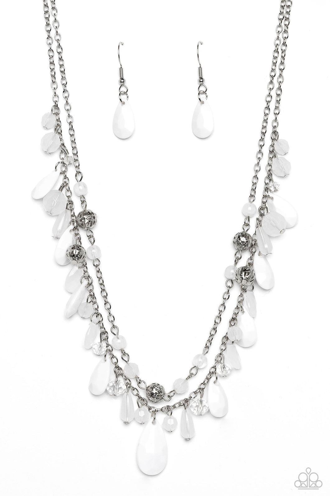 Flirty Flood - White Paparazzi Accessories